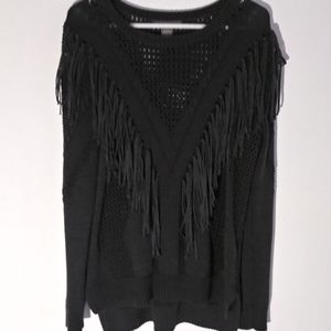 Kate & Mallory sweater with fringe black